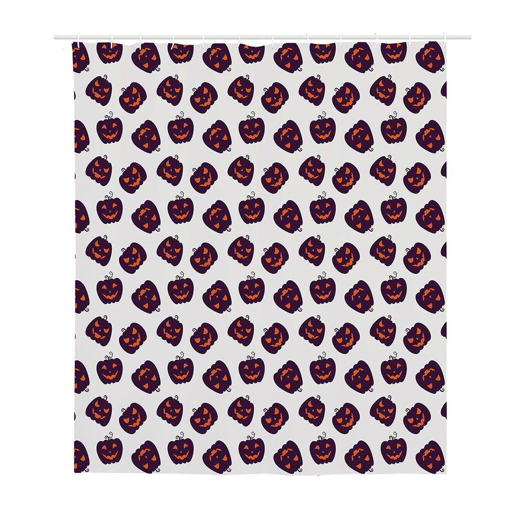 Purple Halloween Pumpkin Pattern Print Polyester Shower Curtain