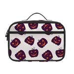 Purple Halloween Pumpkin Pattern Print Portable Lunch Bag