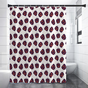 Purple Halloween Pumpkin Pattern Print Premium Shower Curtain