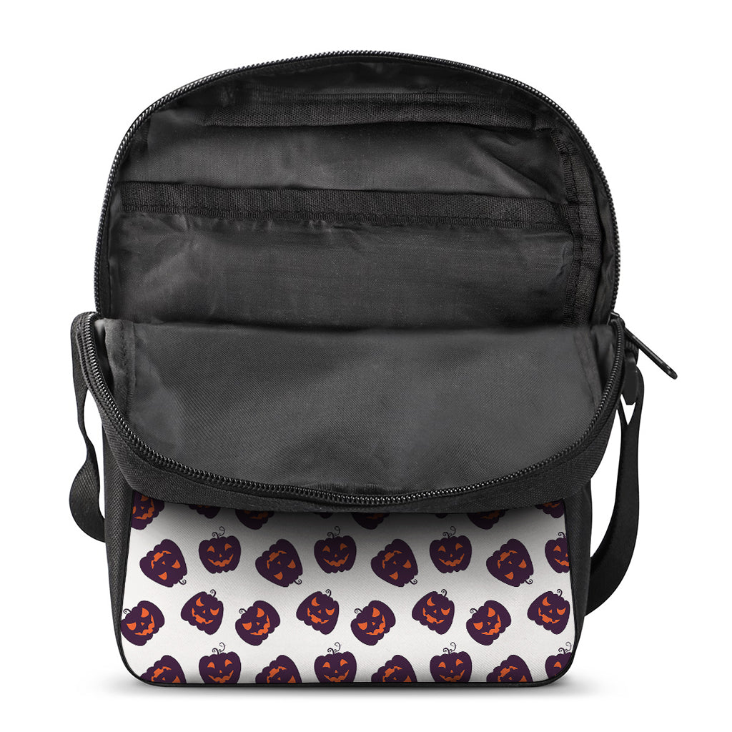 Purple Halloween Pumpkin Pattern Print Rectangular Crossbody Bag