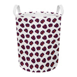 Purple Halloween Pumpkin Pattern Print Round Laundry Basket