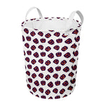 Purple Halloween Pumpkin Pattern Print Round Laundry Basket