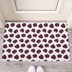 Purple Halloween Pumpkin Pattern Print Rubber Doormat