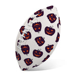 Purple Halloween Pumpkin Pattern Print Rugby Ball