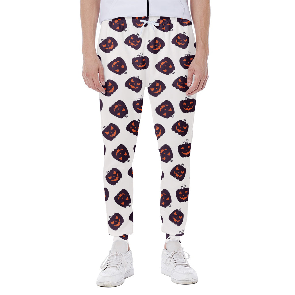 Purple Halloween Pumpkin Pattern Print Scuba Joggers