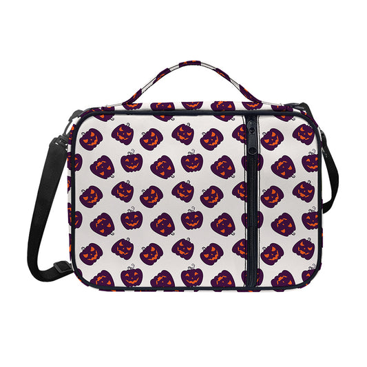Purple Halloween Pumpkin Pattern Print Shoulder Strap Bible Bag