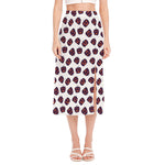 Purple Halloween Pumpkin Pattern Print Side Slit Midi Skirt