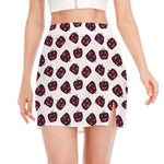 Purple Halloween Pumpkin Pattern Print Side Slit Mini Skirt