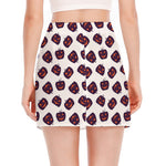 Purple Halloween Pumpkin Pattern Print Side Slit Mini Skirt