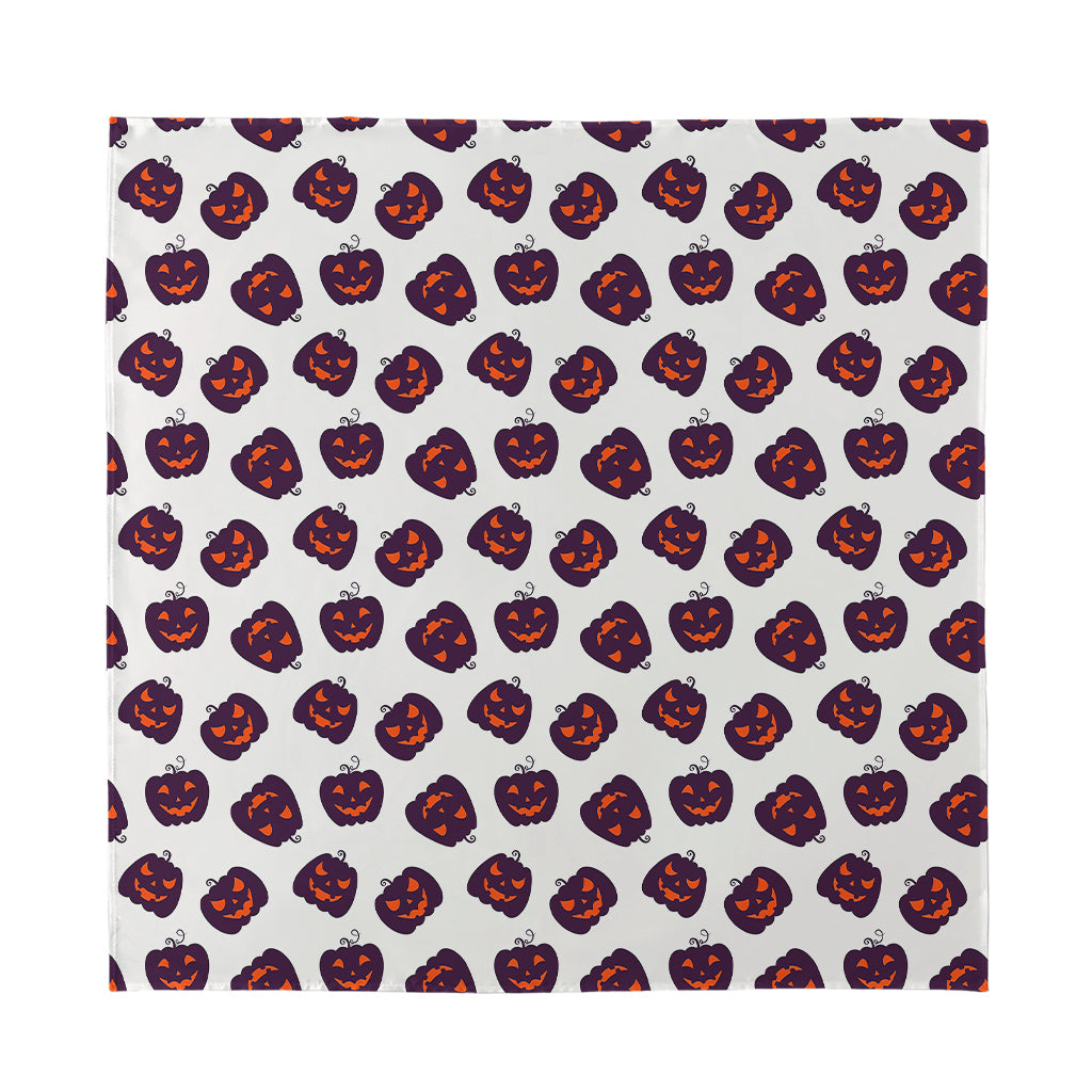 Purple Halloween Pumpkin Pattern Print Silk Bandana