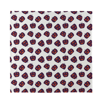 Purple Halloween Pumpkin Pattern Print Silk Bandana