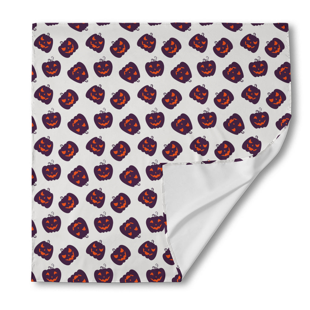Purple Halloween Pumpkin Pattern Print Silk Bandana
