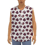 Purple Halloween Pumpkin Pattern Print Sleeveless Baseball Jersey