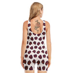 Purple Halloween Pumpkin Pattern Print Sleeveless One Piece Swimsuit