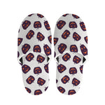 Purple Halloween Pumpkin Pattern Print Slippers