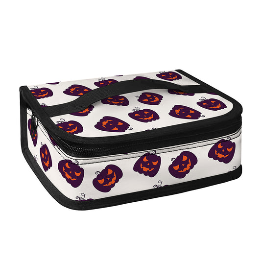 Purple Halloween Pumpkin Pattern Print Small Lunch Bag