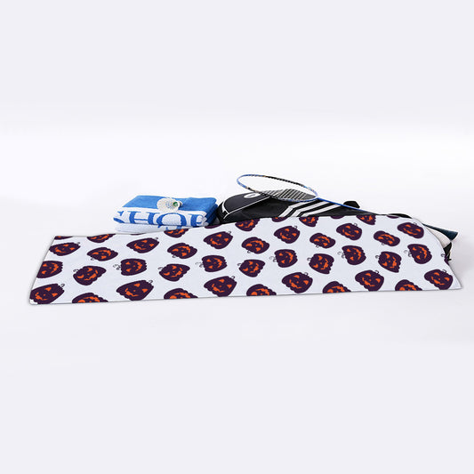 Purple Halloween Pumpkin Pattern Print Sports Towel