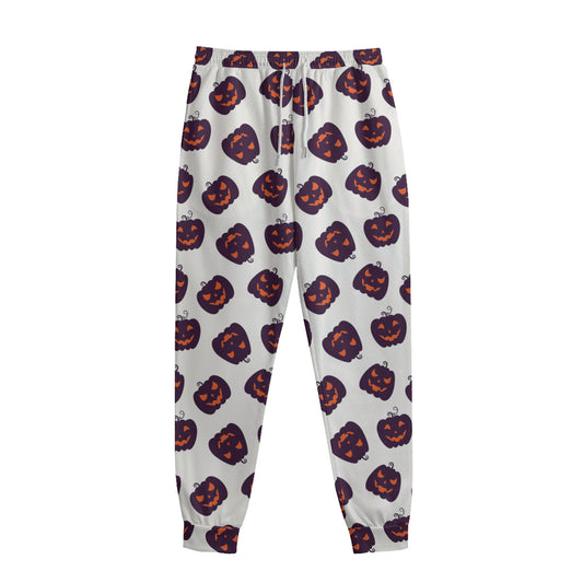 Purple Halloween Pumpkin Pattern Print Sweatpants