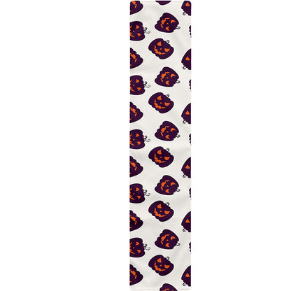 Purple Halloween Pumpkin Pattern Print Table Runner
