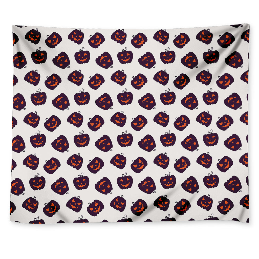Purple Halloween Pumpkin Pattern Print Tapestry