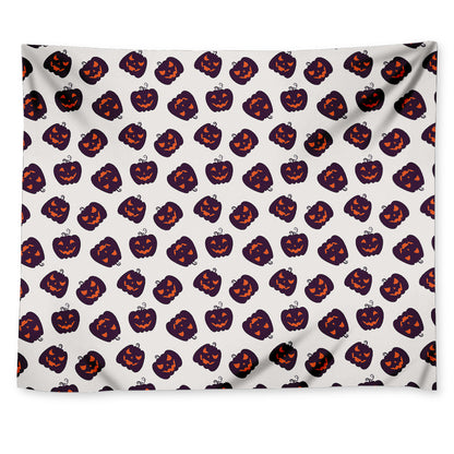 Purple Halloween Pumpkin Pattern Print Tapestry