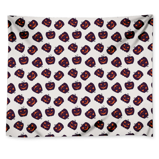 Purple Halloween Pumpkin Pattern Print Tapestry