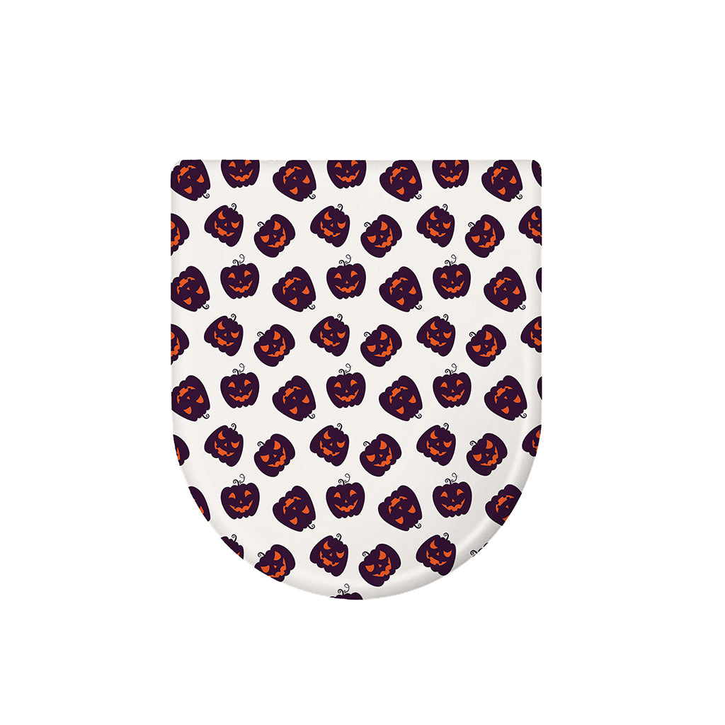 Purple Halloween Pumpkin Pattern Print Toilet Lid Cover