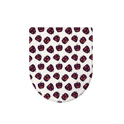 Purple Halloween Pumpkin Pattern Print Toilet Lid Cover
