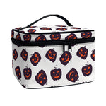 Purple Halloween Pumpkin Pattern Print Travel Makeup Bag