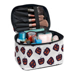 Purple Halloween Pumpkin Pattern Print Travel Makeup Bag