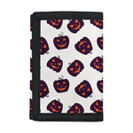 Purple Halloween Pumpkin Pattern Print Trifold Wallet
