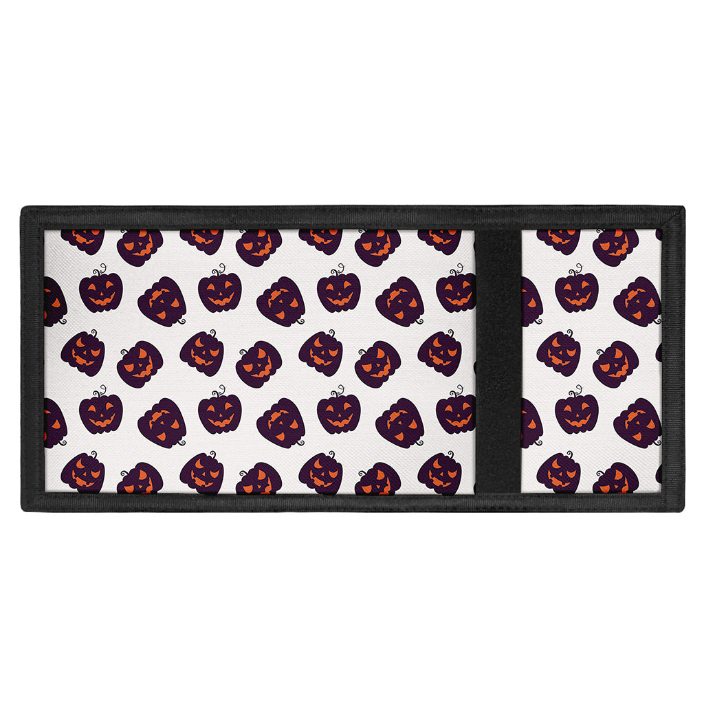 Purple Halloween Pumpkin Pattern Print Trifold Wallet