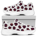 Purple Halloween Pumpkin Pattern Print White Chunky Shoes