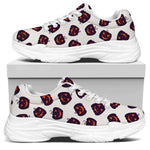 Purple Halloween Pumpkin Pattern Print White Chunky Shoes