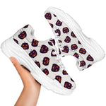 Purple Halloween Pumpkin Pattern Print White Chunky Shoes