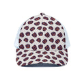 Purple Halloween Pumpkin Pattern Print White Mesh Trucker Hat