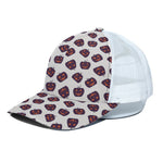 Purple Halloween Pumpkin Pattern Print White Mesh Trucker Cap