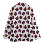 Purple Halloween Pumpkin Pattern Print Women's Cotton Blazer