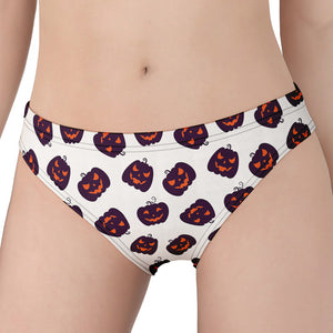 Purple Halloween Pumpkin Pattern Print Women's Panties