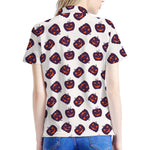 Purple Halloween Pumpkin Pattern Print Women's Polo Shirt