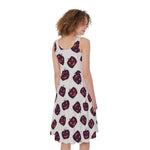 Purple Halloween Pumpkin Pattern Print Women's Sleeveless Dress