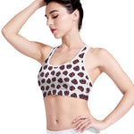 Purple Halloween Pumpkin Pattern Print Women's Sports Bra