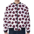 Purple Halloween Pumpkin Pattern Print Zip Sleeve Bomber Jacket