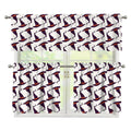 Purple Halloween Witch Hat Pattern Print 3 Piece Kitchen Curtains