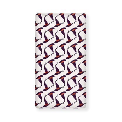 Purple Halloween Witch Hat Pattern Print Baby Crib Sheet