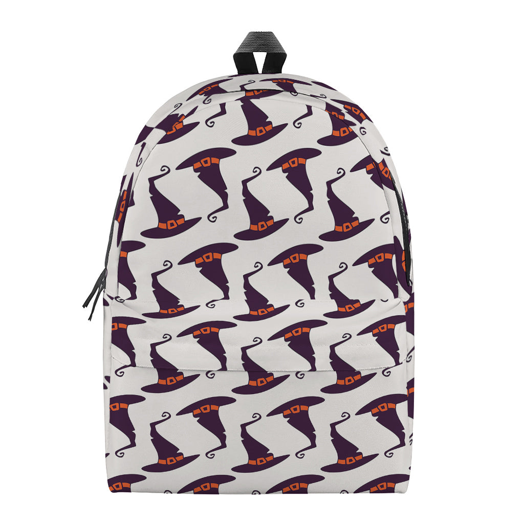 Purple Halloween Witch Hat Pattern Print Backpack