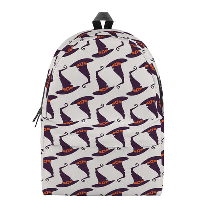 Purple Halloween Witch Hat Pattern Print Backpack