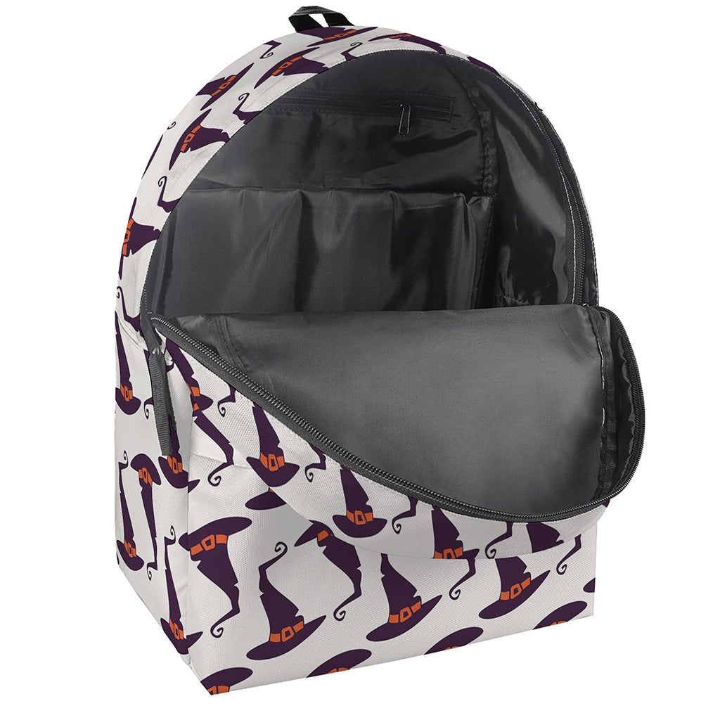 Purple Halloween Witch Hat Pattern Print Backpack