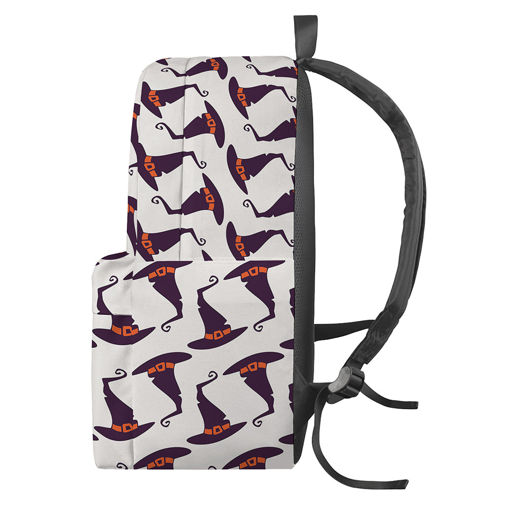 Purple Halloween Witch Hat Pattern Print Backpack
