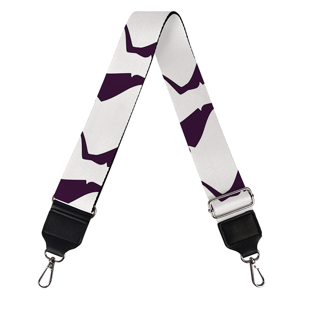 Purple Halloween Witch Hat Pattern Print Bag Strap